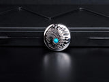 10PC 30MM Southwest Indian Head Turquoise Sliver Conchos