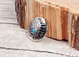10PC 30MM Southwest Indian Head Turquoise Sliver Conchos