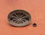 Vintage Brass Plated Flower Oval Conchos Rivetback