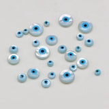 10PC Evil Eye Natural Shell Beads Round Mother of Pearl Charms