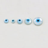 10PC Evil Eye Natural Shell Beads Round Mother of Pearl Charms