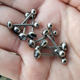 10PC Bad Dirty Word Logo Tongue Barbell 14G Body Jewelry