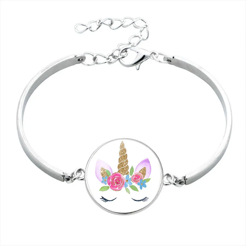 Enamel Unicorn Bracelet for Kids - Life Is Magical Horse Jewelry