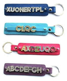 10PC Colors PU leather Keychain with 8mm small belt for Slide Letters Charm