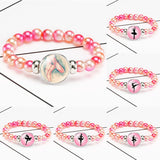 Dancer Charm Beaded Bracelet Dance Ballet Snap Button Jewelry