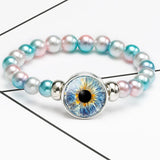 Devil's Eye Charm Beaded Bracelet Snap Holder Charms Jewelry