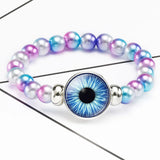 Devil's Eye Charm Beaded Bracelet Snap Holder Charms Jewelry