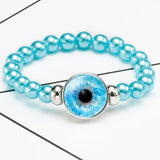 Devil's Eye Charm Beaded Bracelet Snap Holder Charms Jewelry