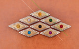 10PC Silver Purple Turquoise Leathercraft Stud Rivet Conchos Screwback