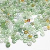 10PC Jade Three Abacus Beads Natural Emerald Accessories DIY Bangle Jewellery