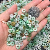 10PC Jade Three Abacus Beads Natural Emerald Accessories DIY Bangle Jewellery