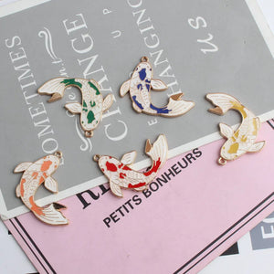 10PC/Lot Fish Enamel Charms for Earring Bracelet Making