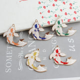 10PC/Lot Fish Enamel Charms for Earring Bracelet Making