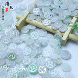 Natural Emerald Jade 10mm Hollow Money Beads Bracelet Adjustable Jewellery