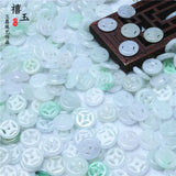 Natural Emerald Jade 10mm Hollow Money Beads Bracelet Adjustable Jewellery