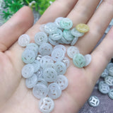 Natural Emerald Jade 10mm Hollow Money Beads Bracelet Adjustable Jewellery
