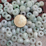 10PC Emerald Jadeite Abacus Beads DIY Bangle Charm Hand-Carved Luck