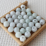 Natural Emerald Jadeite Abacus Beads DIY Bangle Charm Hand-Carved Luck Amulet