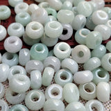 10PC Emerald Jadeite Abacus Beads DIY Bangle Charm Hand-Carved Luck