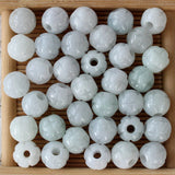 Natural Emerald Jadeite Abacus Beads DIY Bangle Charm Hand-Carved Luck Amulet