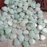 Natural Emerald Jadeite Love Beads DIY Bangle Charm Hand-Carved Luck