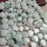 Natural Emerald Jadeite Love Beads DIY Bangle Charm Hand-Carved Luck