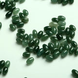 10PC Natural Emerald Green Jadeite Bead Oval DIY Bangle Charm Hand-Carved