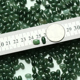 10PC Natural Emerald Green Jadeite Bead Oval DIY Bangle Charm Hand-Carved