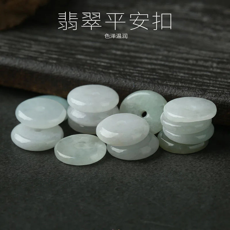 Natural Emerald Circular Beads DIY Bangle Charm Necklace