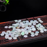 13mm Natural Jade Emerald Money Buckle Bead DIY Bangle Charm Hand-Carved Amulet