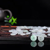 13mm Natural Jade Emerald Money Buckle Bead DIY Bangle Charm Hand-Carved Amulet