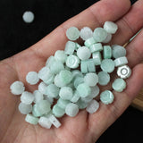 10PC Natural Jade Emerald Flower Beads 10mm DIY Bangle Charm Jewellery