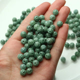 Hand-Carved Natural Jade Green Bead Bangle Charm Jewellery