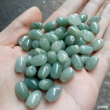 10PC Natural Jade Emerald Passepartout Beads DIY Bangle Charm Jewell