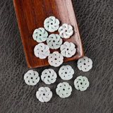 10PC Natural Jade Emerald Plum Blossom Safety Buckle 14mm Bead Accessories