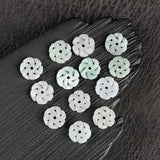 10PC Natural Jade Emerald Plum Blossom Safety Buckle 14mm Bead Accessories