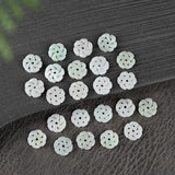 10PC Natural Jade Emerald Plum Blossom Safety Buckle 14mm Bead Accessories