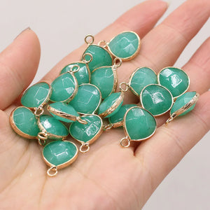 10PC Malaysian Jade Water Drop Crystal Pendants for Jewelry Making