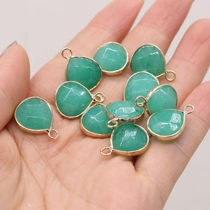 10PC Malaysian Jade Water Drop Crystal Pendants for Jewelry Making