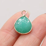10PC Malaysian Jade Water Drop Crystal Pendants for Jewelry Making