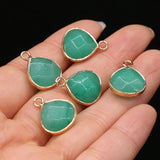 10PC Malaysian Jade Water Drop Crystal Pendants for Jewelry Making