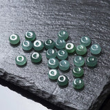 Natural Jade Emerald Water Abacus Beads DIY Bangle Charm Hand-Carved Luck Amulet