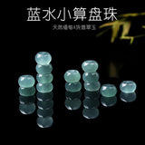 Natural Jade Emerald Water Abacus Beads DIY Bangle Charm Hand-Carved Luck Amulet