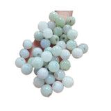 10PC Natural Jade Macropore Bead 8-10mm DIY Bangle Charm Hand-Carved Luck Amulet