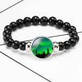 Purple Aurora Beaded Bracelet Snap Holder Buttons Natural Northern Light Charms