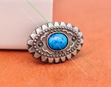10PC Retro Silver Oval Western Concho Screwback