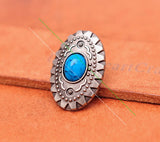 10PC Retro Silver Oval Western Concho Screwback