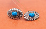 10PC Retro Silver Oval Western Concho Screwback