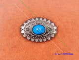 10PC Retro Silver Oval Western Concho Screwback