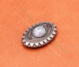 10PC Retro Silver Oval Western Concho Screwback